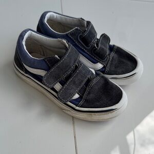 Vans Kids Black and Blue Velcro Sneakers